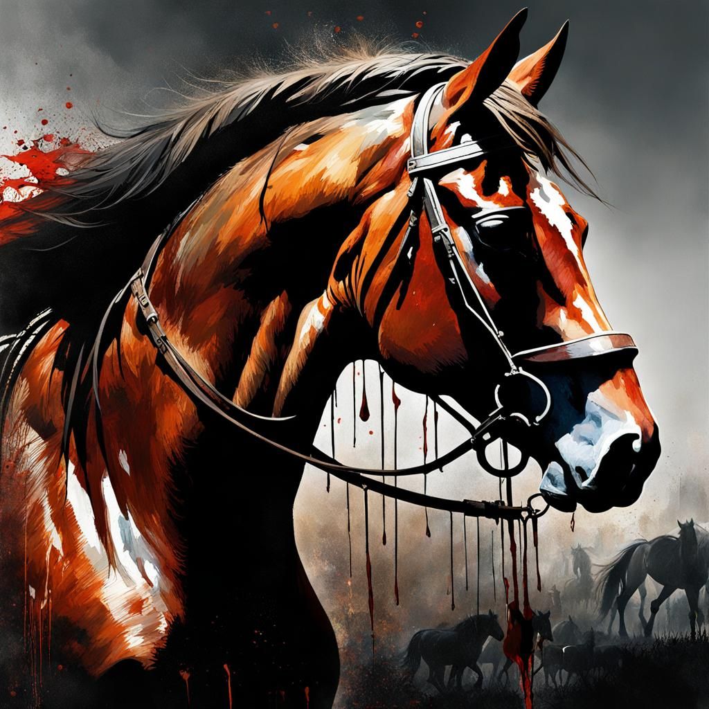War - horse suffering