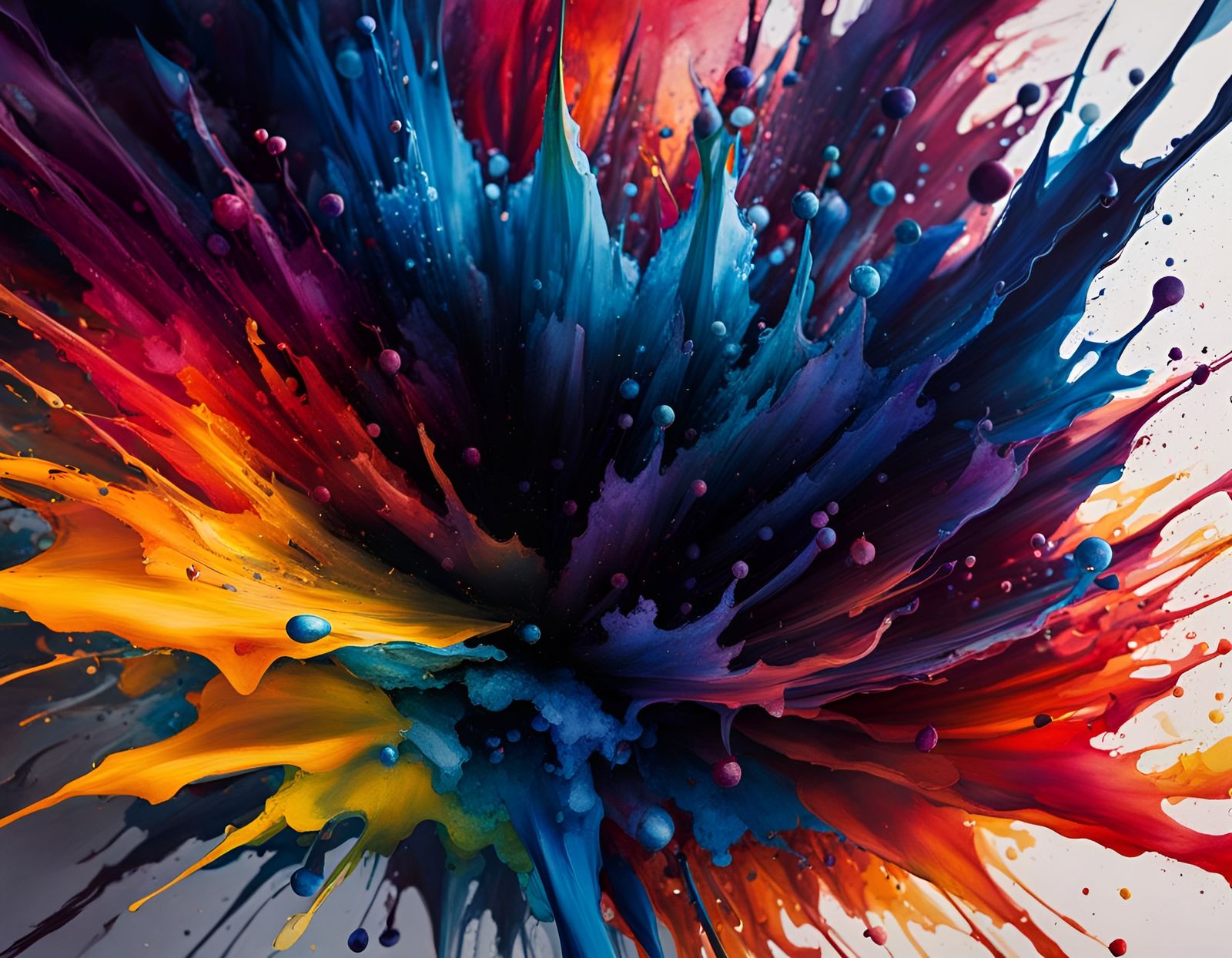 Expressionist Ink Splash Art in Watercolor Style