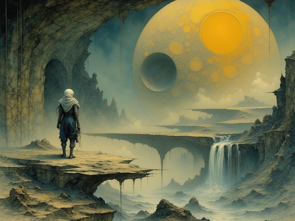 Astronaut on Toxic Exoplanet in Sci-Fi Style