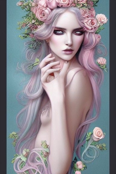Decadent Androgynous God Portrait in Pastel Colors