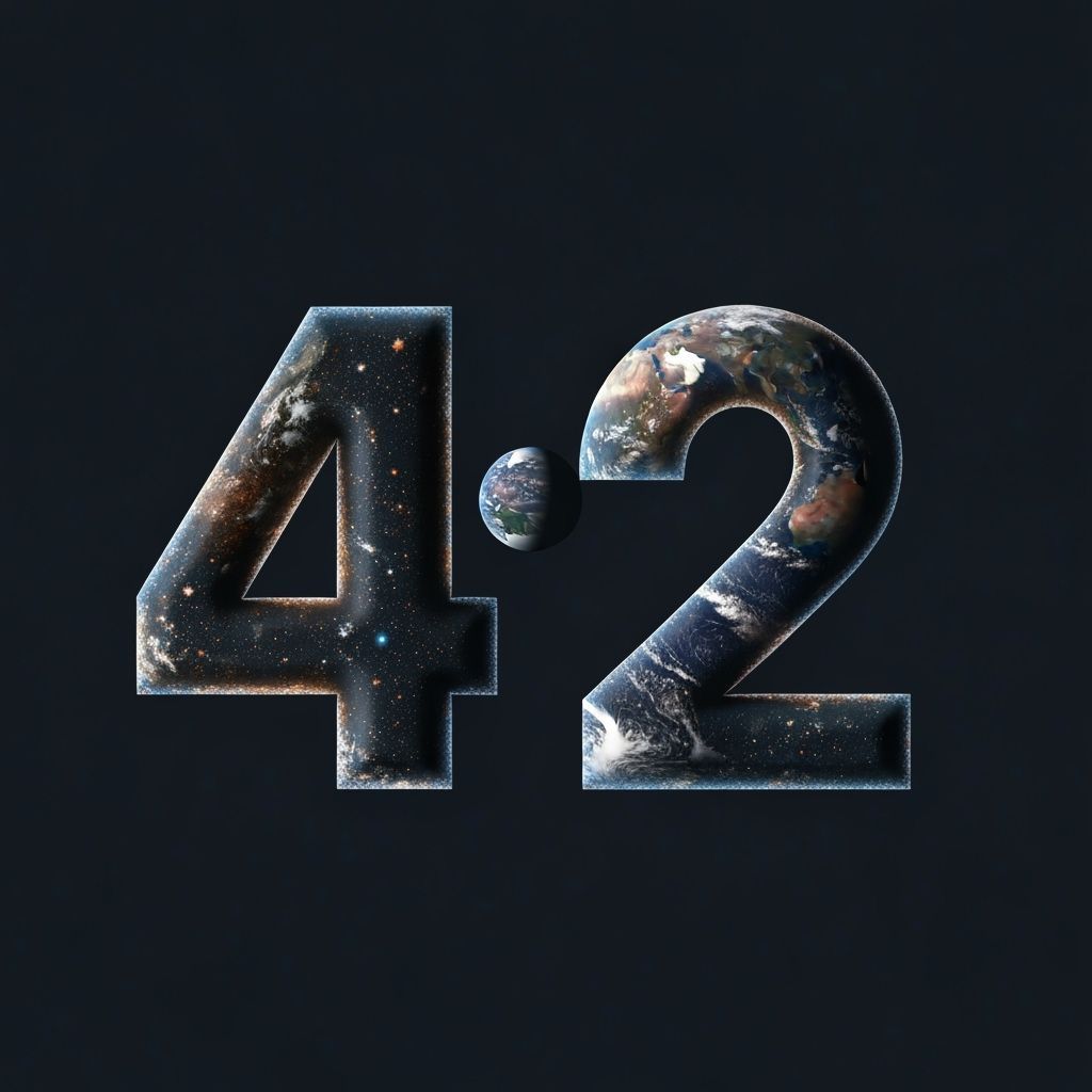 A planet in the shape of a 4 next to a planet in the shape of a 2