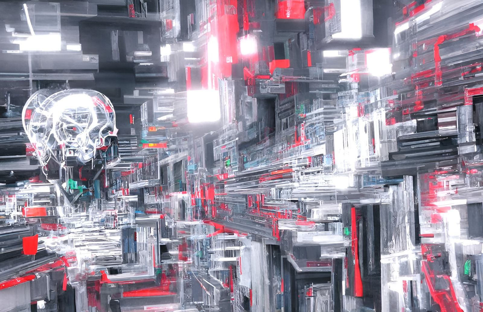 Glitched Digital Thought Loop in Synthwave Style