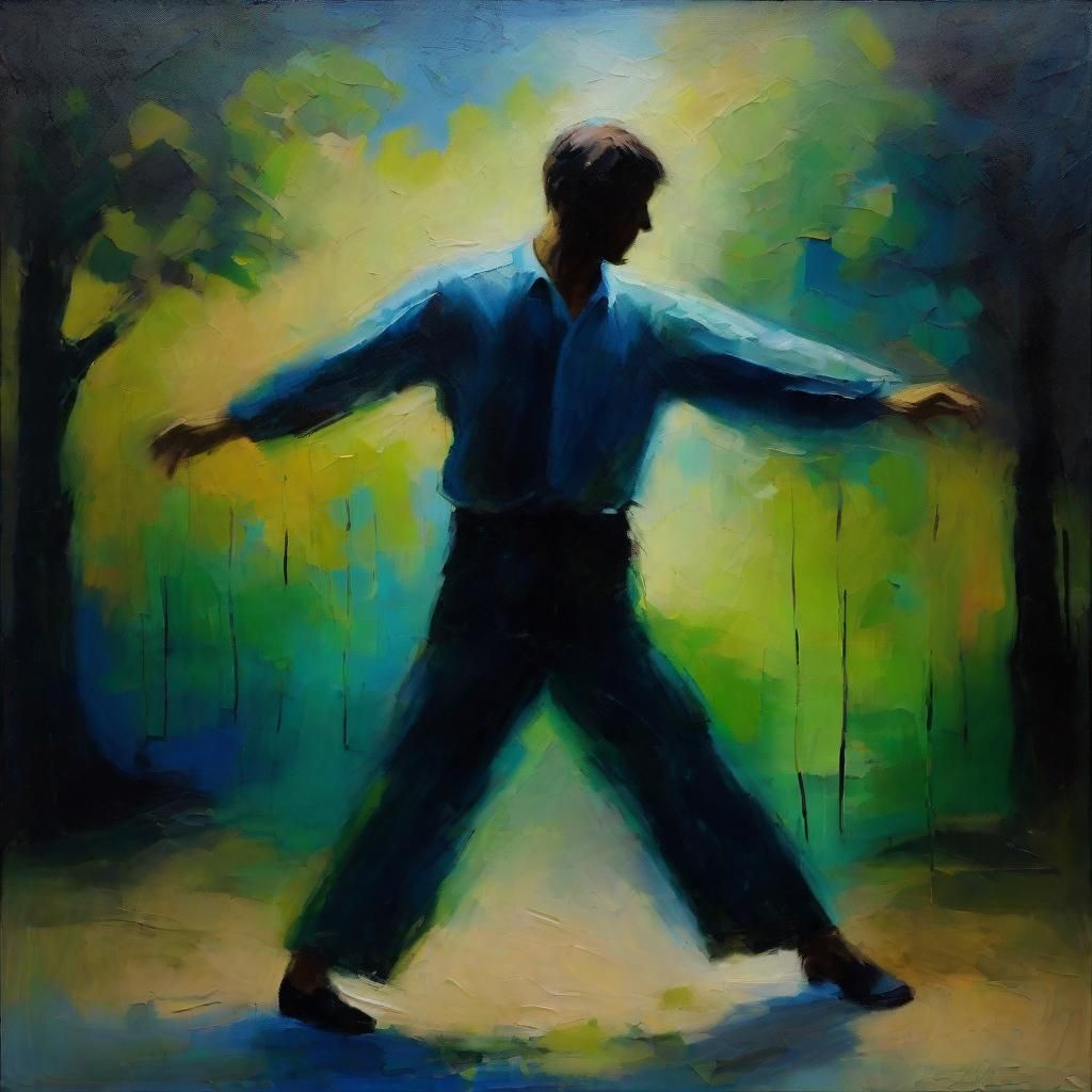 Eerie Waltz in Moonlight: Expressionist Figurative Art