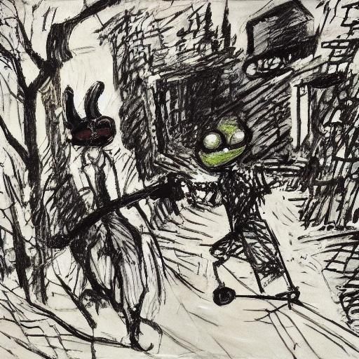 Mysterious Rabbit in Expressionist Dark Fantasy Portrait