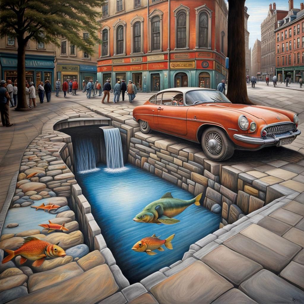 Fantastical 3D Chalk Street Art Illusion