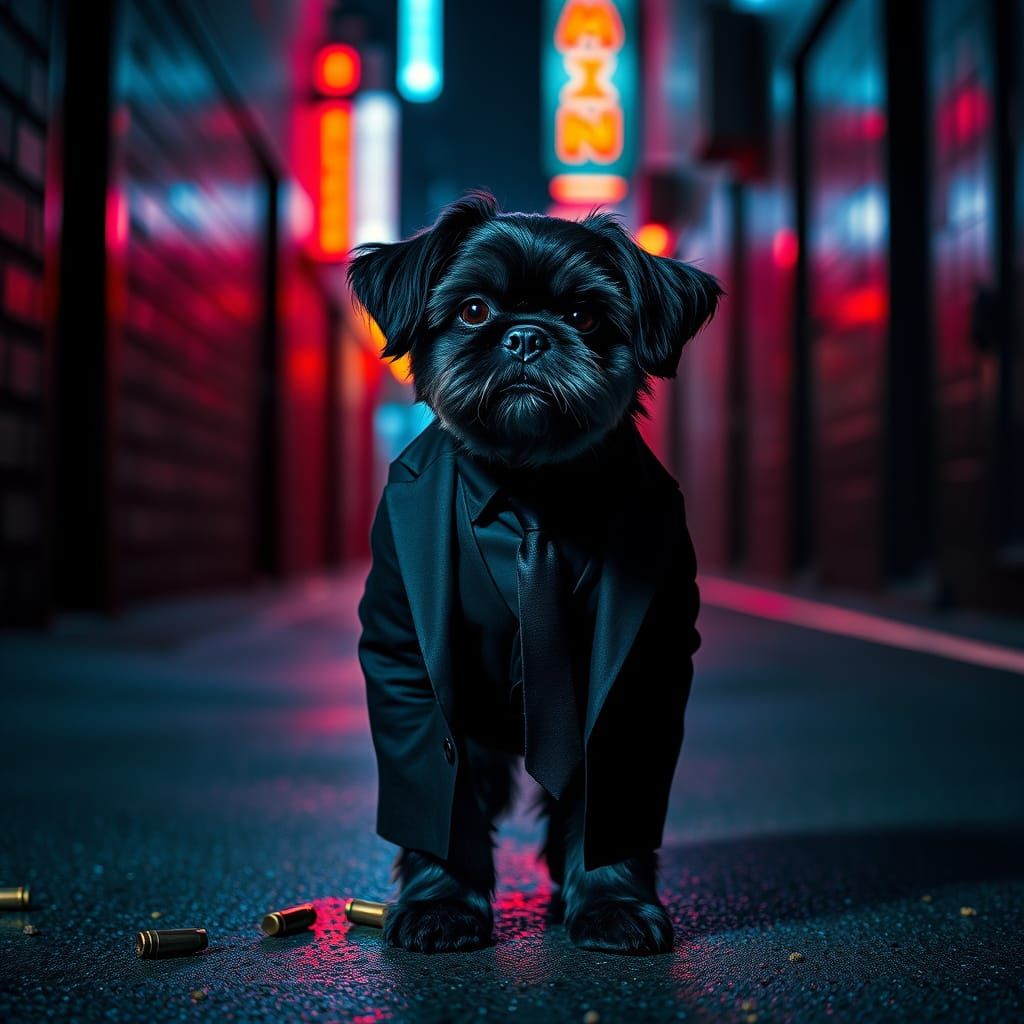 Shih Tzu as John Wick in Noir Alley