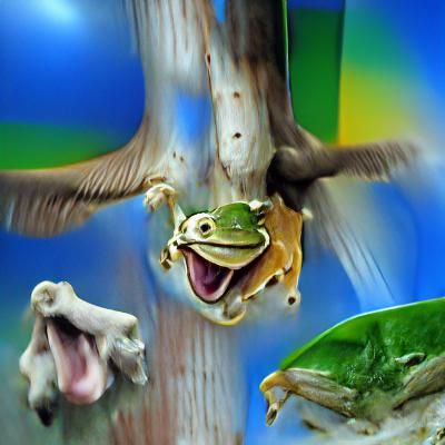 Laughing Flying Frog Animal Close-up