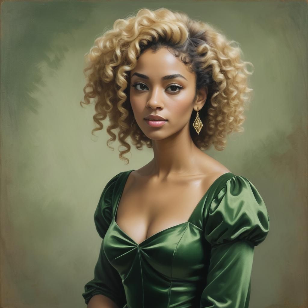 Elegant Portrait in the Style of Kennington