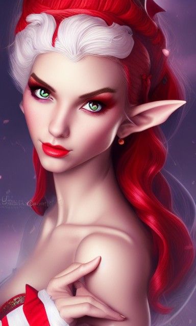 Beautiful Elf Portrait in Digital Illustration Style