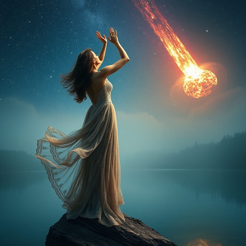 Hyperrealistic Woman in a Fantasy Landscape