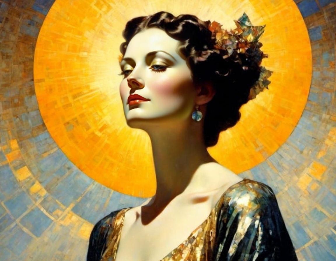 Radiant Portrait in Golden Age Illustration Style