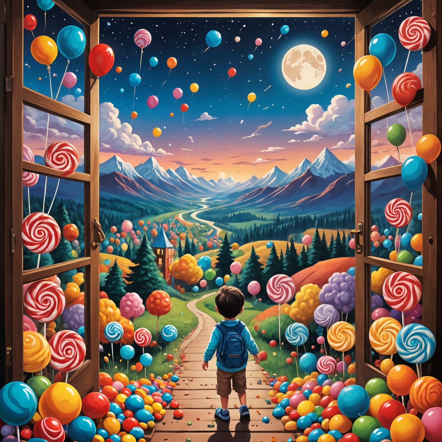 A Child's Gateway to a Whimsical Candy Kingdom