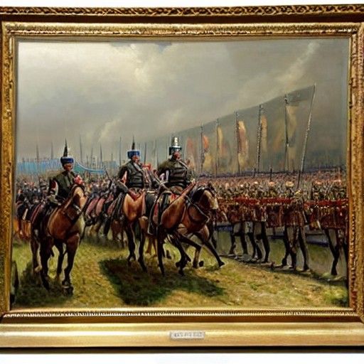 English Army Victory: Oil Painting in Gurney Style