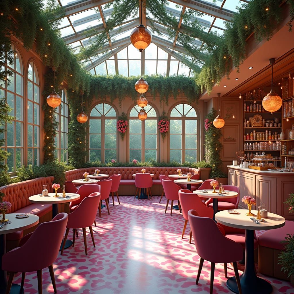 Whimsical Conservatory Cafe Inspired by Roller Disco
