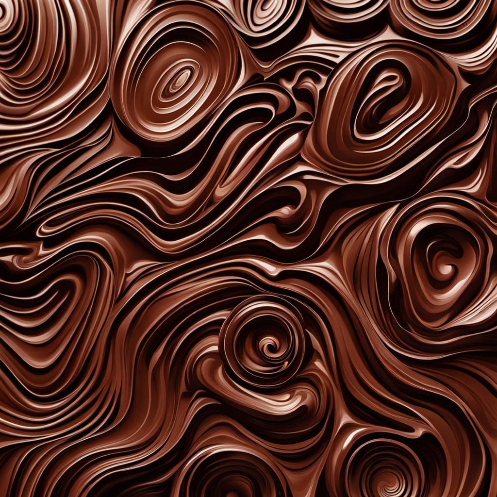 Abstract Chocolate Art in Complementary Colors