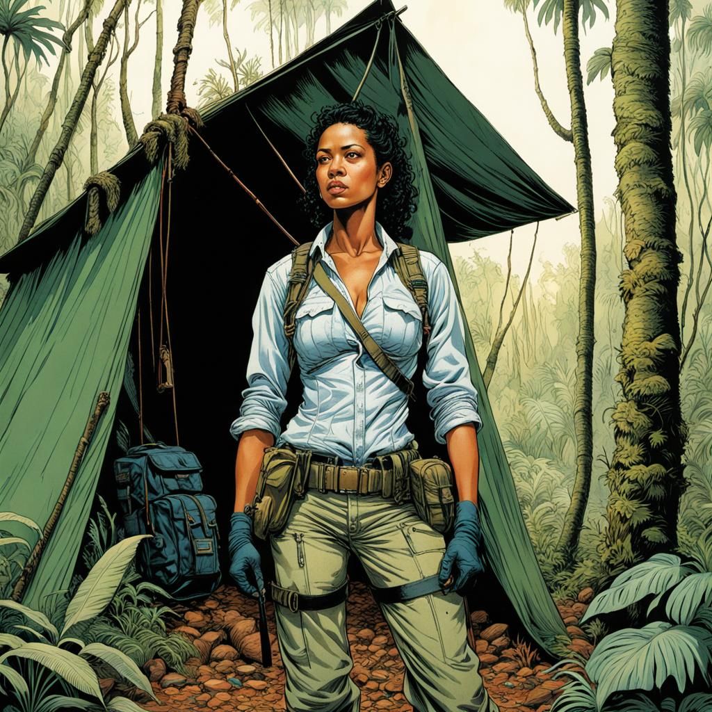 Robinson Crusoe Portrait in Vintage Pin-Up Style