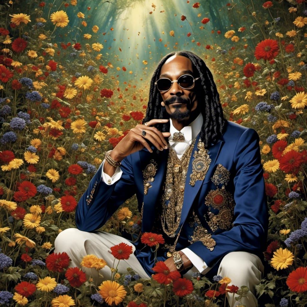 Happy Snoop Dogg Portrait in Digital Style