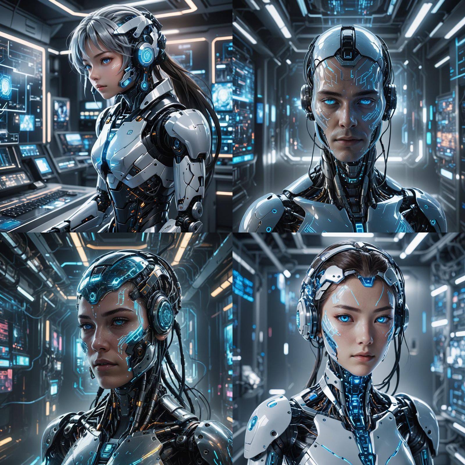 Futuristic AI Character in Anime Style