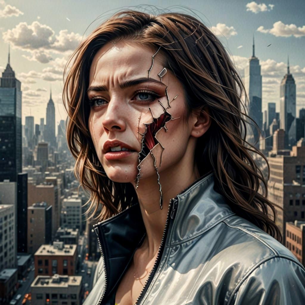 Surreal Self-Destruction in Photorealistic Style