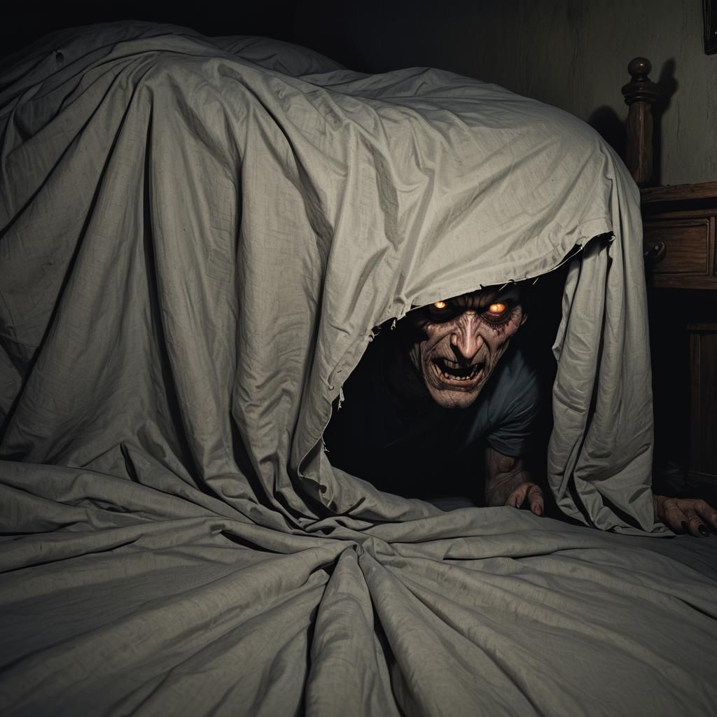 Eerie Monster Man Under Bed Concept Art