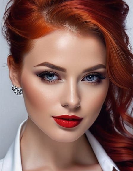 Redhead with Blue Eyes: Professional Photography