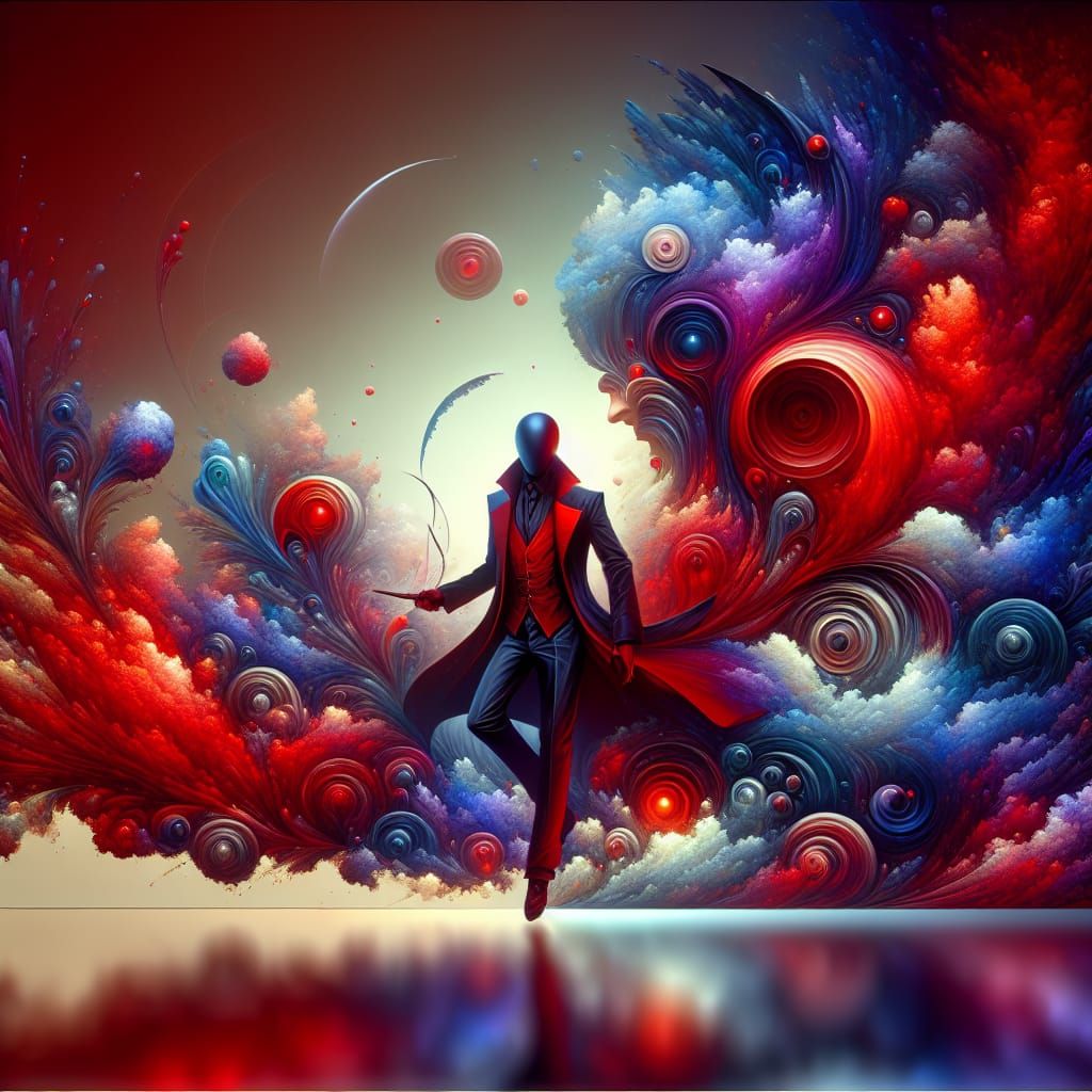 Dynamic Superhero Matte Painting in Striking Colors