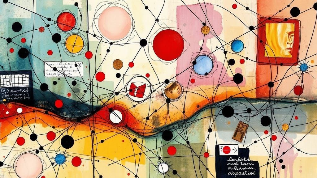 Abstract Expressionist Mixed Media Art