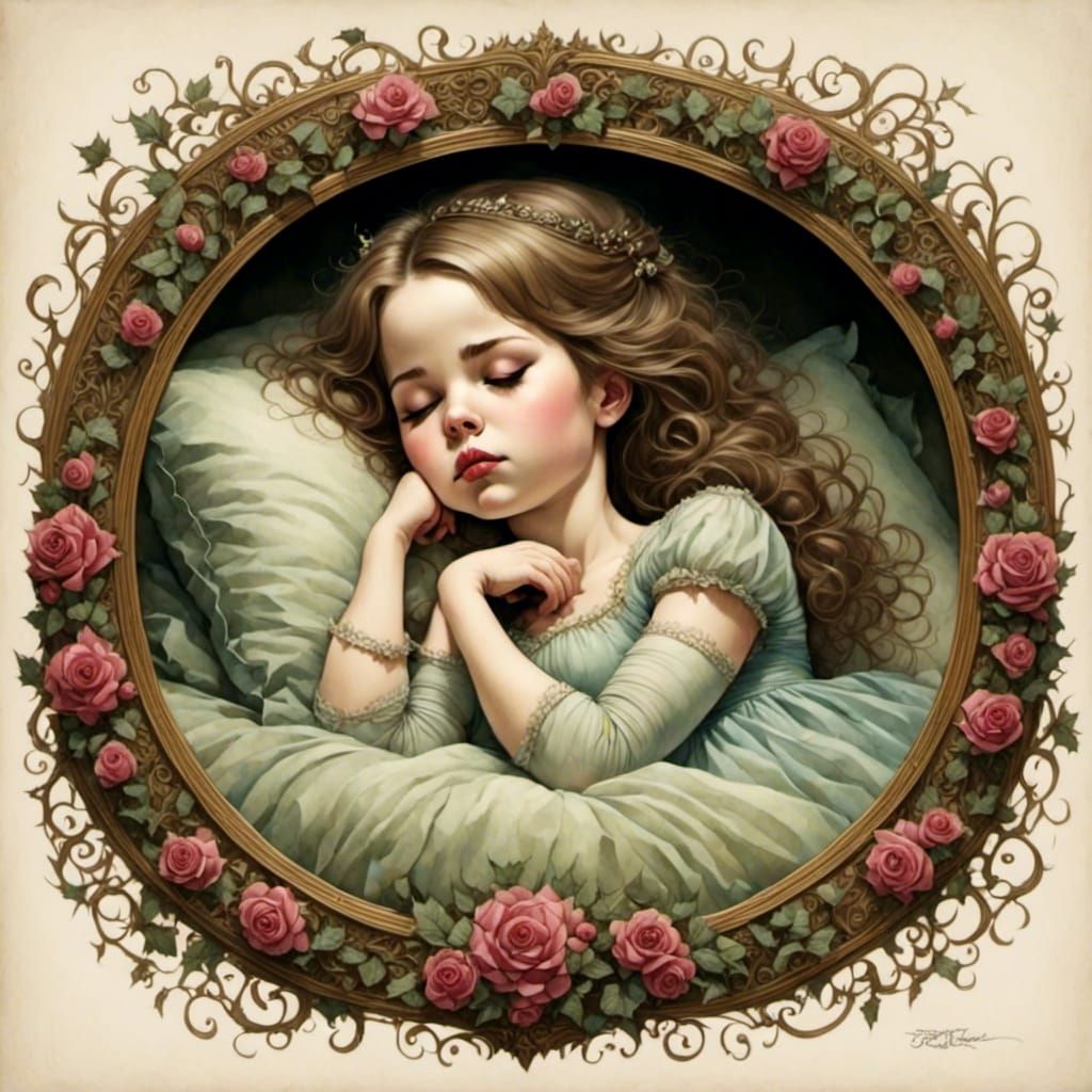 Sleeping Beauty in Mark Ryden Style