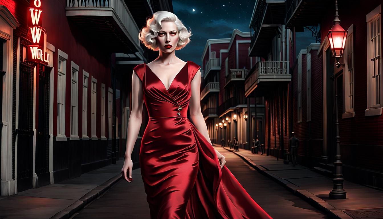 Albino Woman in New Orleans Noir Scene