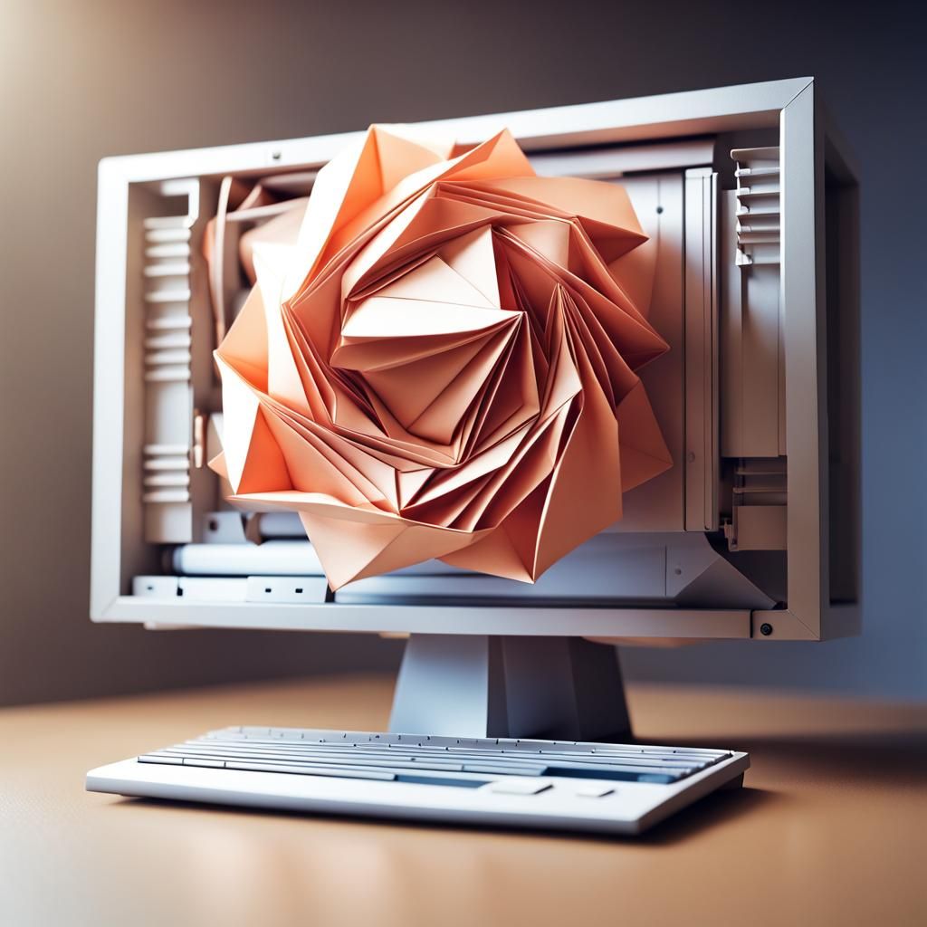 Origami Computer Inside a Computer in 8K