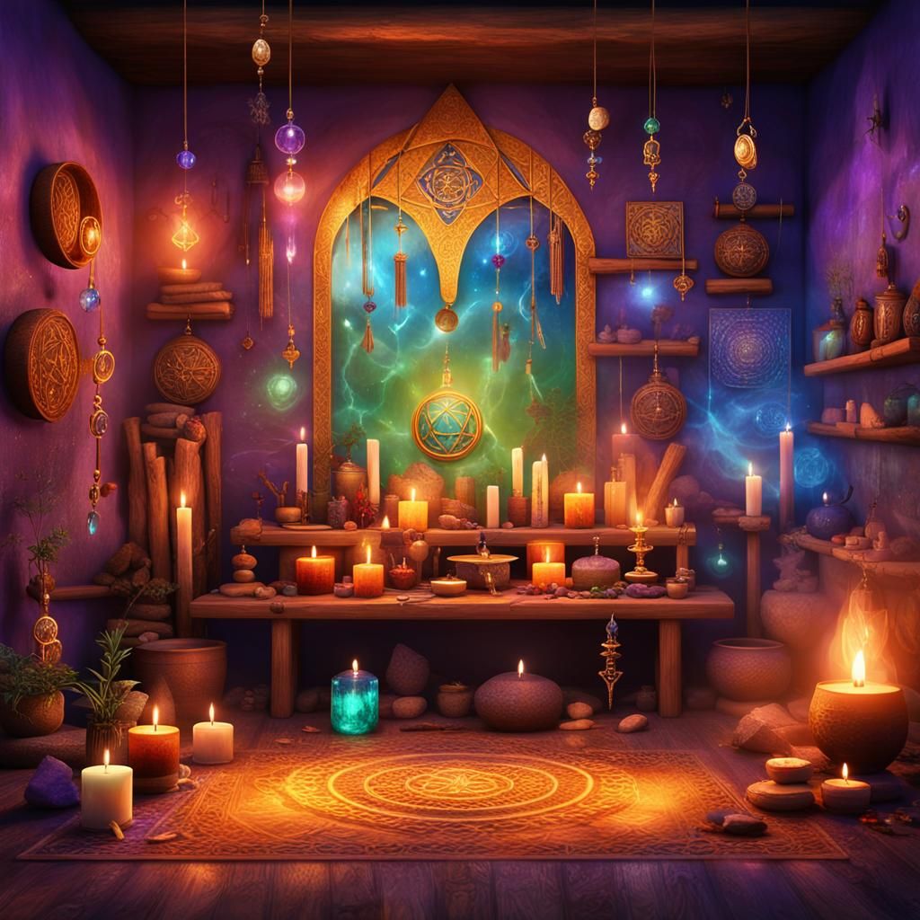 Egyptian Spiritual Retreat with Crystals and Amulets