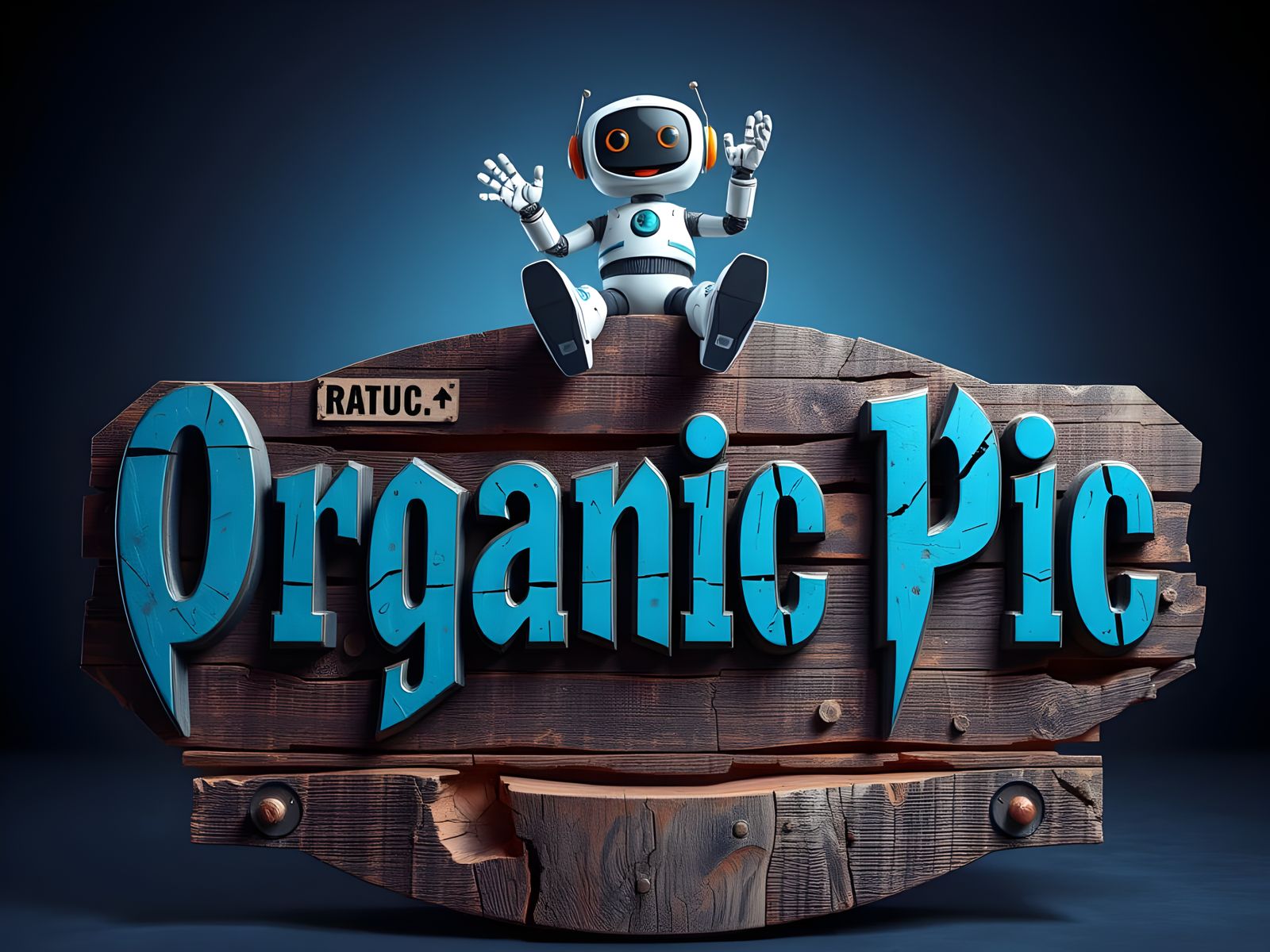 Epic Sci-Fi Sign in Weathered Metal and Wood