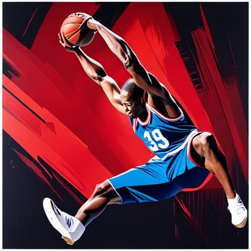 Michael Jordan Epic Dunk in Pop Art Style