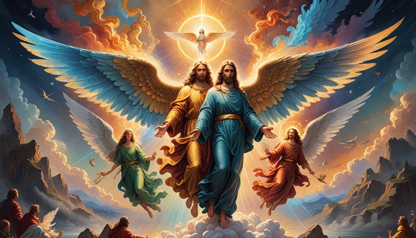 Divine Holy Trinity with Ethereal Wings