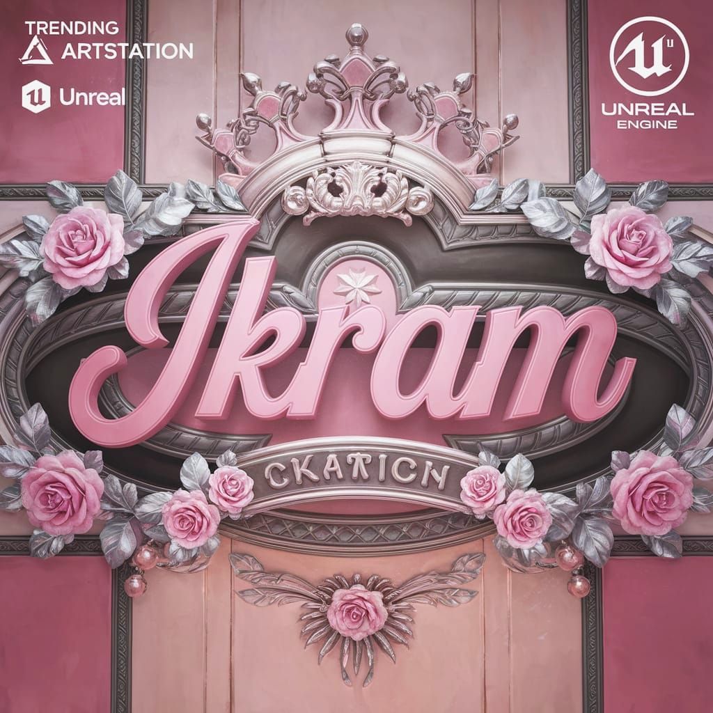 Elegant Room with Ornate Pink and Silver Design