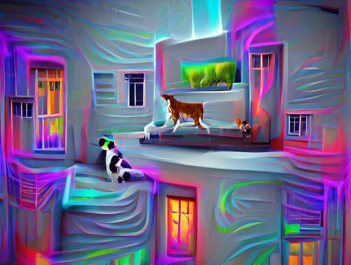 Playful Cartoon Animals Having Fun