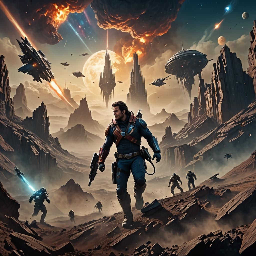 Space Cowboy Film Poster in Unreal Engine 5