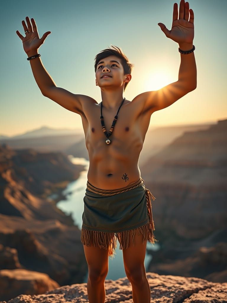 Mojave Teenager's Reverent Sunrise Greeting