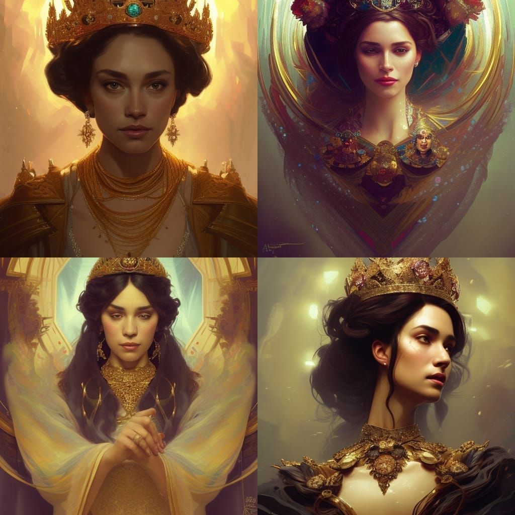 Queen Esmeralda's Coronation: Hyperdetailed Art Portrait