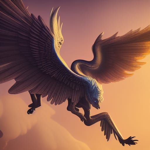 Fantastical Pegasus in Detailed Matte Painting
