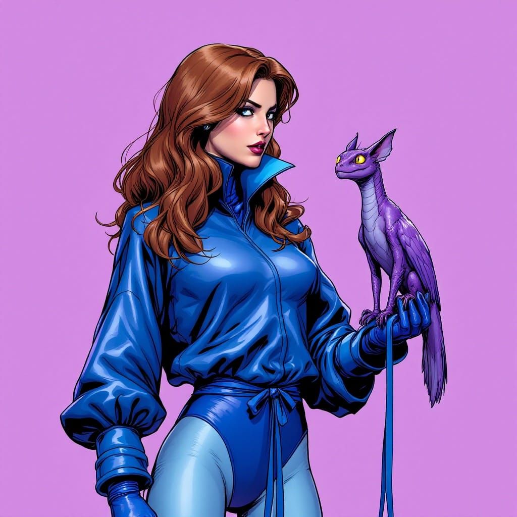Comic Art Marvel's Shadowcat in Royal Blue Superhero Gear