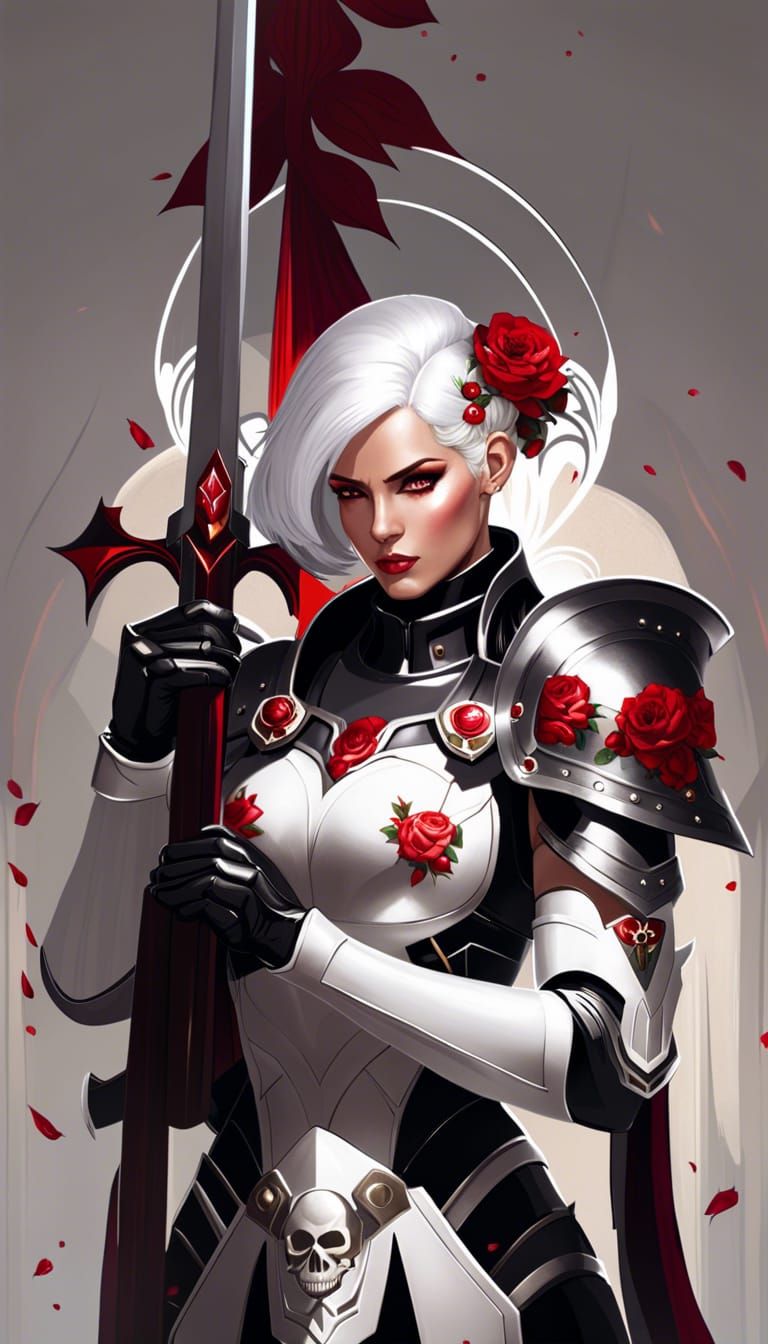 Aetherpunk Saint: Muscular Woman in Combat Armor