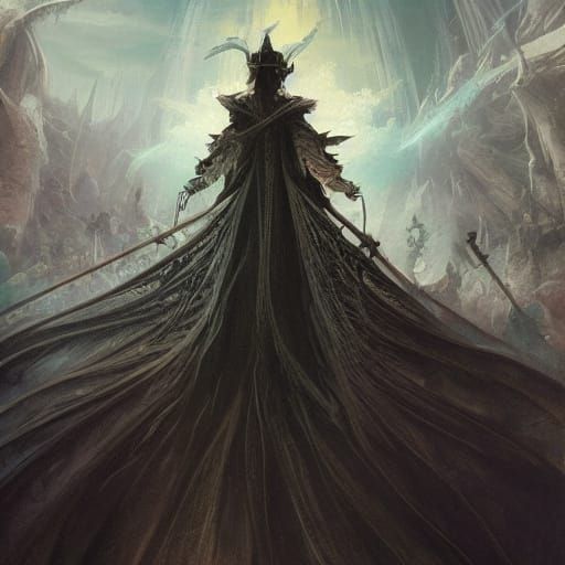 Dark Fantasy Woman with Wings: Digital Painting