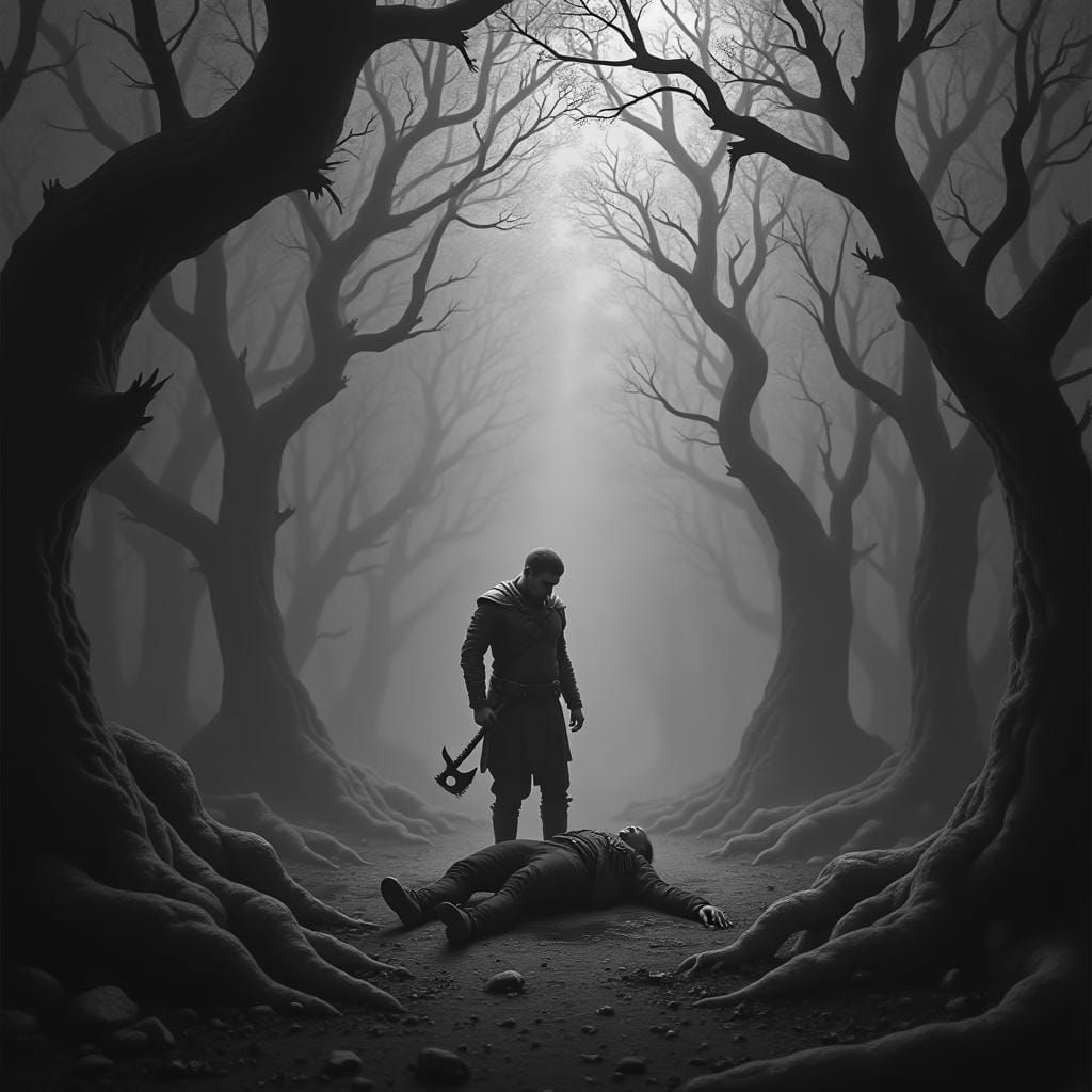 Fantasy Art: Betrayal with Axe in Deep Color