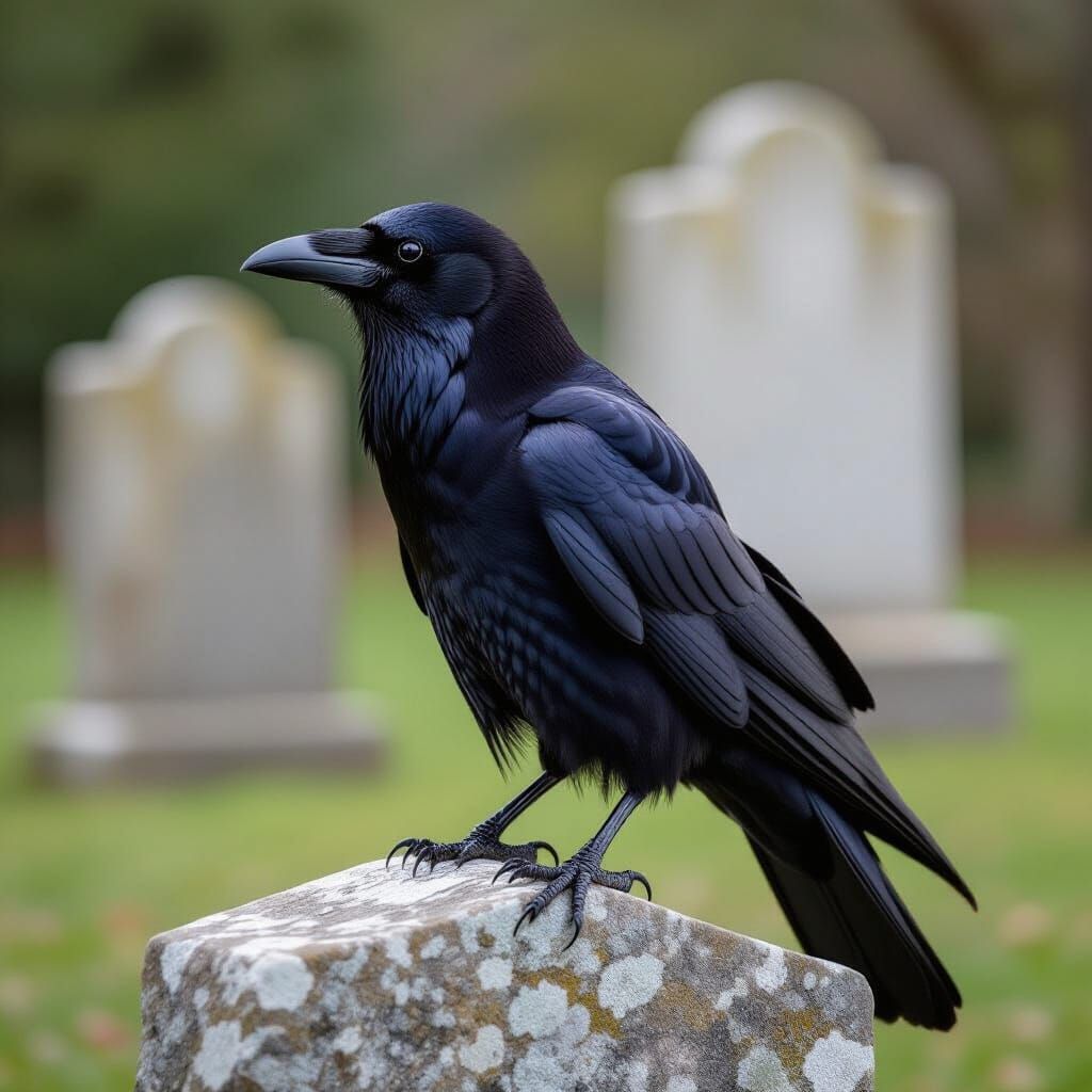 Raven on Tombstone, Hasselblad Digital Photography