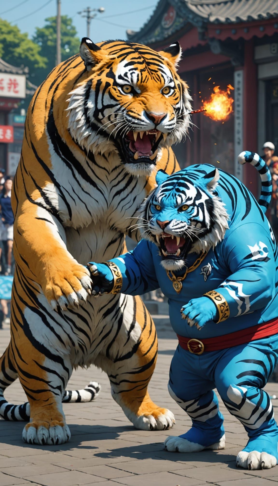 Fat Derpy Tiger Fights Kpop Demon