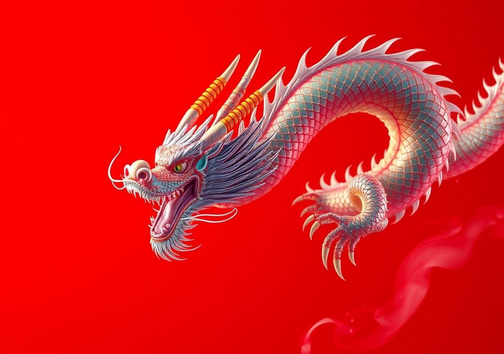 Majestic Chinese Dragon Soaring on China's Day