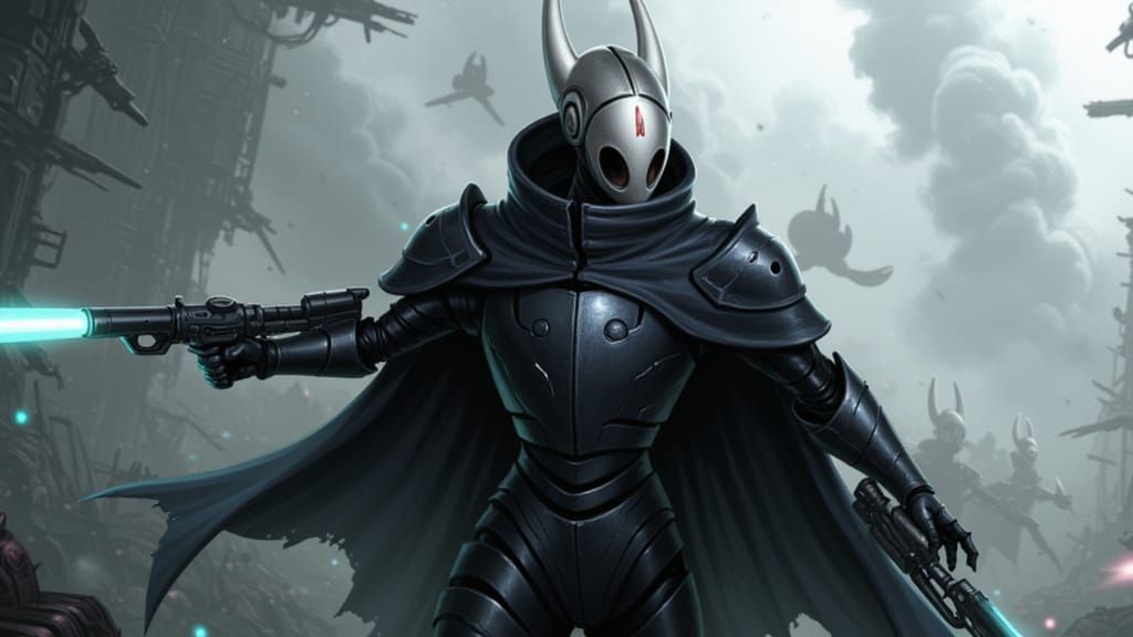 Futuristic Metallic Robot Cloaked as Imposing Figure