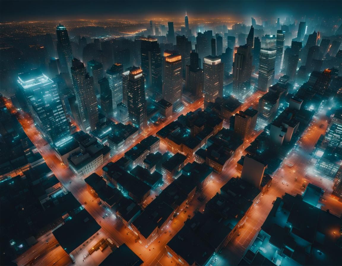 Neonpunk Cityscape at Night in Cyberpunk Style