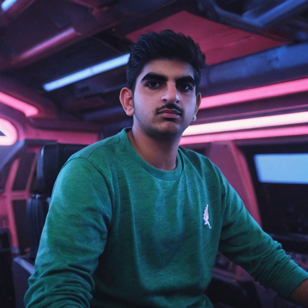 Captain of a Spaceship in a Futuristic Command Center